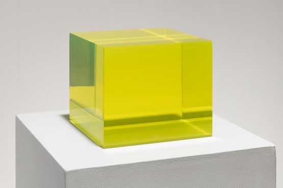 2-12-18 Flo Yellow Box by Peter Alexander contemporary artwork Sculpture