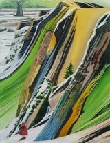 Climbing over the hills for you by Liane Chu contemporary artwork painting