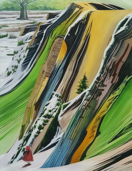 Climbing over the hills for you by Liane Chu contemporary artwork Painting