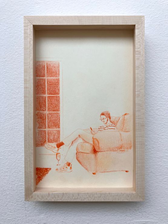 Friend on grindr by Adriel Visoto contemporary artwork Drawing