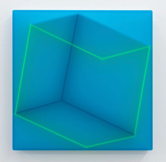 Blue Cube by Karyn Taylor contemporary artwork Painting