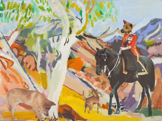 Riding High by Vincent Namatjira contemporary artwork Works on Paper