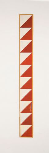 B12 - Ancient Egyptian pattern red triangles on white by Chant Avedissian contemporary artwork painting works on paper