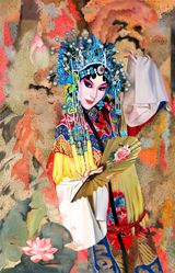 The Drunken Beauty by Mi Qiaoming contemporary artwork painting