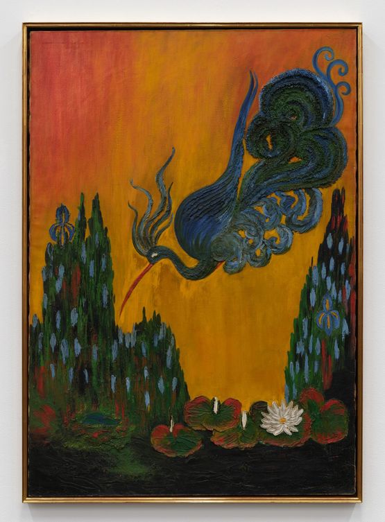 The Green Bird by Marian Spore Bush contemporary artwork Painting