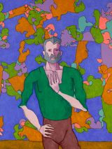 AARON with Decorative Panel by Harold Cohen contemporary artwork painting works on paper