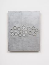 Silver Monochrome with Bottle Tops by John Nixon contemporary artwork painting