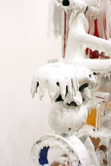 White Discharge Built-up Objects 16 detail by Teppei Kaneuji contemporary artwork sculpture