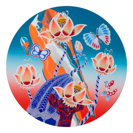 Flowing Lotus C6 1 by Kohei Kyomori contemporary artwork Painting