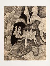 Untitled from the BlackWhite Animals series by Wanda Pimentel contemporary artwork drawing painting works on paper