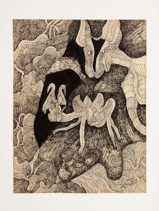 Untitled from the BlackWhite Animals series by Wanda Pimentel contemporary artwork Painting