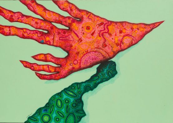 Mythological Bird by Nihad Al-Turk contemporary artwork Painting