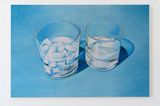 Two cups ice water by Edward Givis contemporary artwork drawing