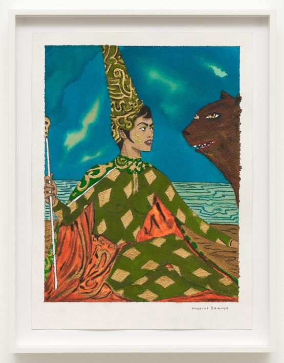 Master of the Beast by Marcel Dzama contemporary artwork Works on Paper