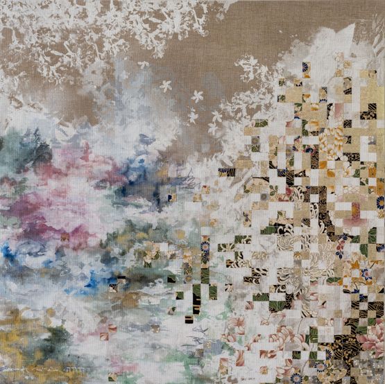 Deconstructed Kimono Spring by Deborah Mckellar contemporary artwork Painting