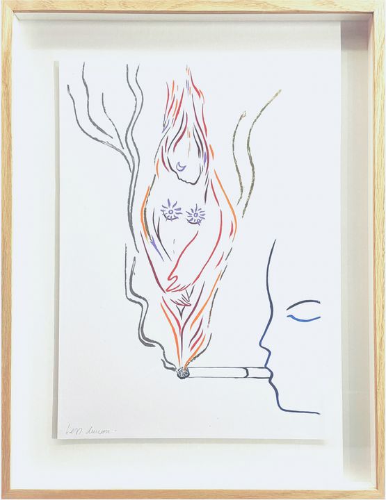 LAube Je tAime Paul Eluard by Tess Dumon contemporary artwork Works on Paper