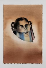 MaskingBlue Air by Anju Dodiya contemporary artwork drawing painting works on paper