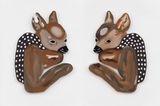 Deer Diptych N3 N1 and 2 left and right by Anouk Lamm Anouk contemporary artwork painting