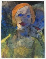 Phantasie Drei Kopfe Fantasy Three Heads by Emil Nolde contemporary artwork works on paper