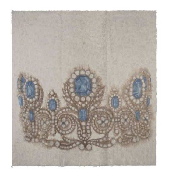 Crown No.46  The Tiara from the Parure of Queen Marie Amelie by Peng Wei contemporary artwork Works on Paper