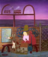 The Bus Stop by Imon Boy contemporary artwork painting