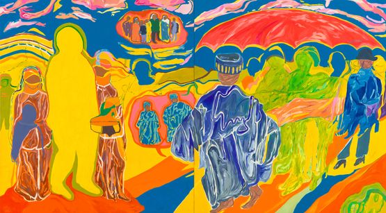 Remembering diptych by Chemu NgOk contemporary artwork Painting