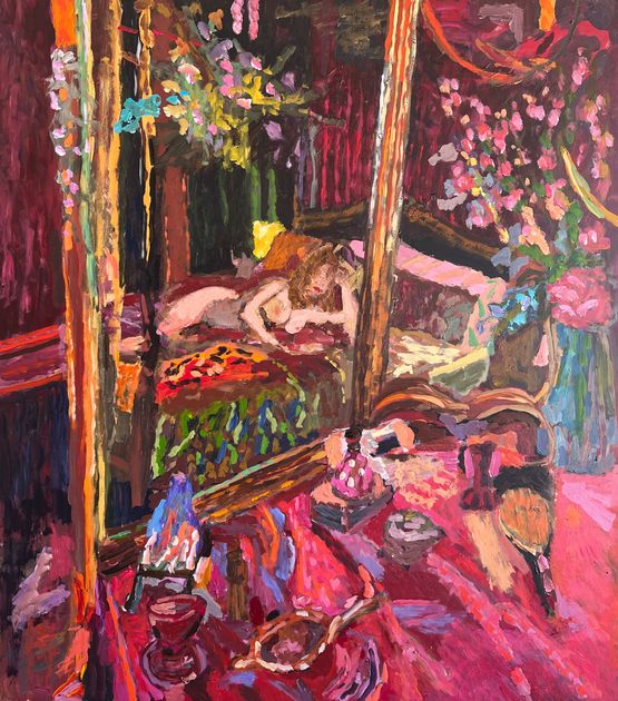 Red Room by Hisham Sharif contemporary artwork Painting