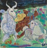 A Shepherd Boy and Two Couples by Yuan Yunshen contemporary artwork works on paper