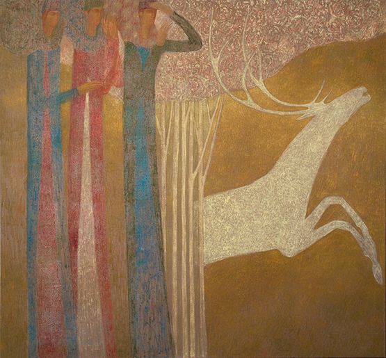 Legend of the White Stag by Timur DVatz contemporary artwork Painting