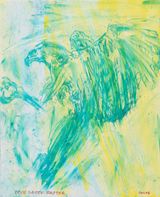 Blue Green Raptor by Leon Golub contemporary artwork drawing