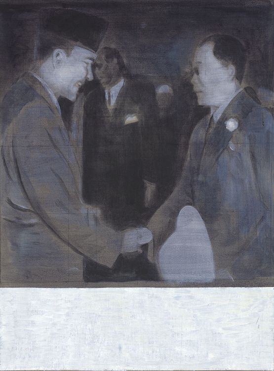 My Grandfather and Sukarno 1950 1950 by Sawangwongse Yawnghwe contemporary artwork Painting