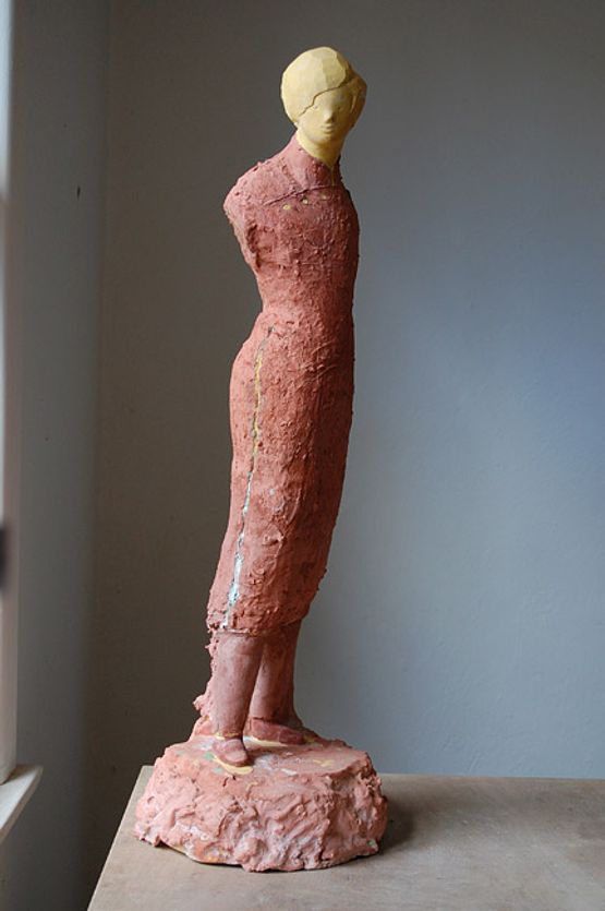 Woman with Jade Brooch by Linda Marrinon contemporary artwork Sculpture