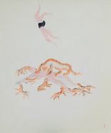 Jump off the Cliffs to Feed the Tiger by Wu Yi contemporary artwork painting works on paper