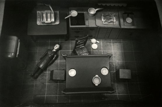 Woman Lying on Floor Aerial View by Laurie Simmons contemporary artwork Photography
