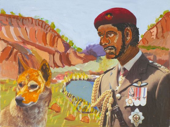 Protecting Wild Country by Vincent Namatjira contemporary artwork Works on Paper