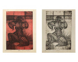 Reclining Figure by Krishna Reddy contemporary artwork works on paper print