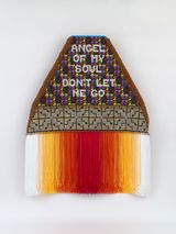 ANGEL OF MY SOUL DONT LET ME GO by Jeffrey Gibson contemporary artwork sculpture textile