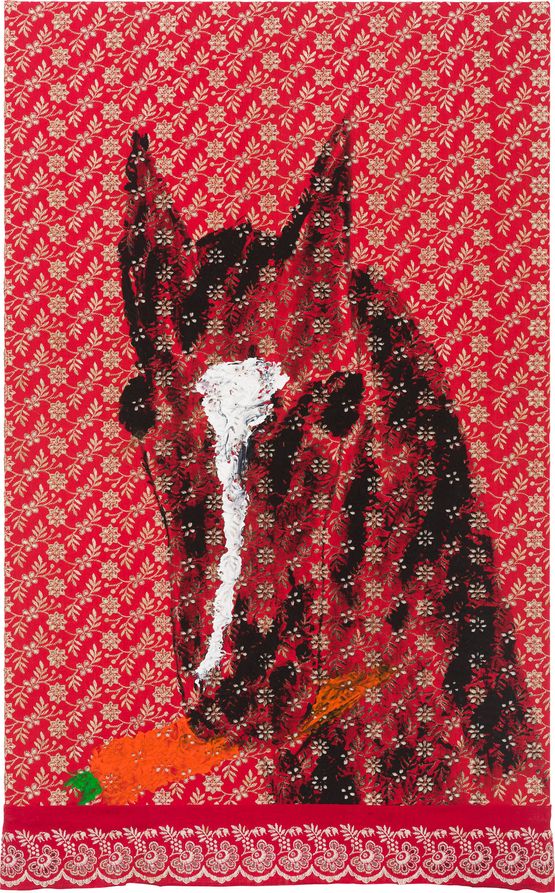 Horse with Carrot by Jenny Watson contemporary artwork Painting