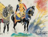 horses in battles by Karen Kilimnik contemporary artwork works on paper