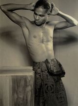 Man with printed sarong by Lionel Wendt contemporary artwork photography mixed media