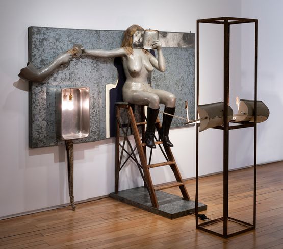 The Rhinestone beaver peep show by Edward Kienholz And Nancy Reddin Kienholz contemporary artwork Sculpture
