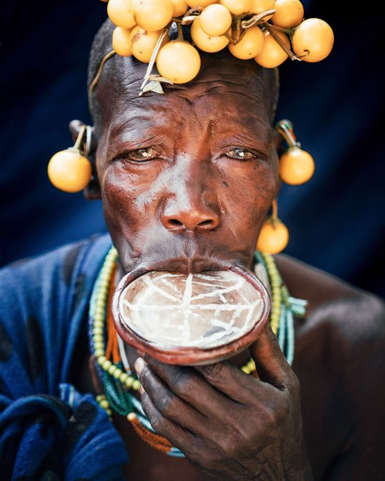 Suri Matriarch with Lip Plate Omo Valey Ethiopia by Andrew Eldon contemporary artwork Photography