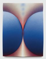 Pressure in Blue and Red by Loie Hollowell contemporary artwork painting works on paper