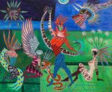 Sirens of St Antonin Give Praise Hell Raise by Jordan Kerwick contemporary artwork painting
