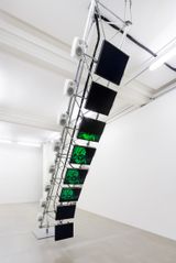 Transmission Tower Sentinel by Dara Birnbaum contemporary artwork moving image sculpture