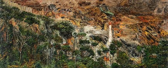 Fire Above Home III by Tamara Haddad contemporary artwork Painting