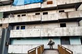 Pasolini assassine - Si je reviens. Napoli  Scampia 3 by Ernest Pignon-Ernest contemporary artwork photography