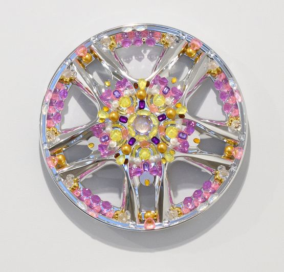 Pink Hubcap by Judy Darragh contemporary artwork Painting