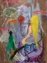 Bird of Bataan 7 by Manuel Ocampo contemporary artwork painting works on paper