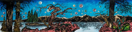 Magic of Atlas Scene Design of Luocha - Prophetic Lake by Sun Xun contemporary artwork Painting